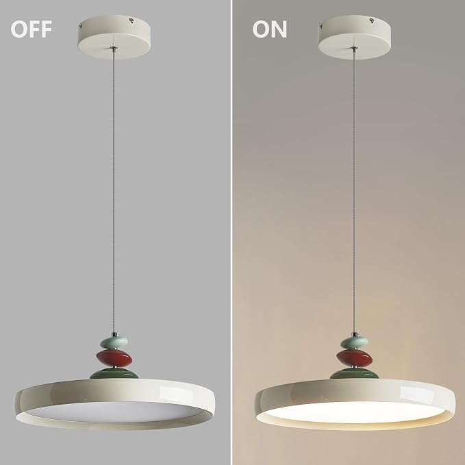 Modern Pendant Lights,White 16" LED Pendant Lighting Fixture with Remote Control Dimmable 3 Color Mode & Brightness, Adjustable Hanging Lamp for Kitchen Dining Room Bedroom Kitchen Island - Image 9