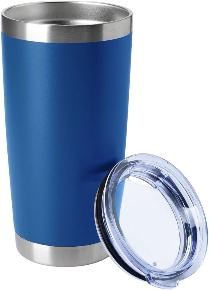 HASLE OUTFITTERS 20oz Tumblers Stainless Steel Mugs with Lid Double Wall Vacuum Insulated Coffee Cups for Cold & Hot Drinks (20oz-Dark Blue, 1 Pack) by HASLEOUTFITTERS