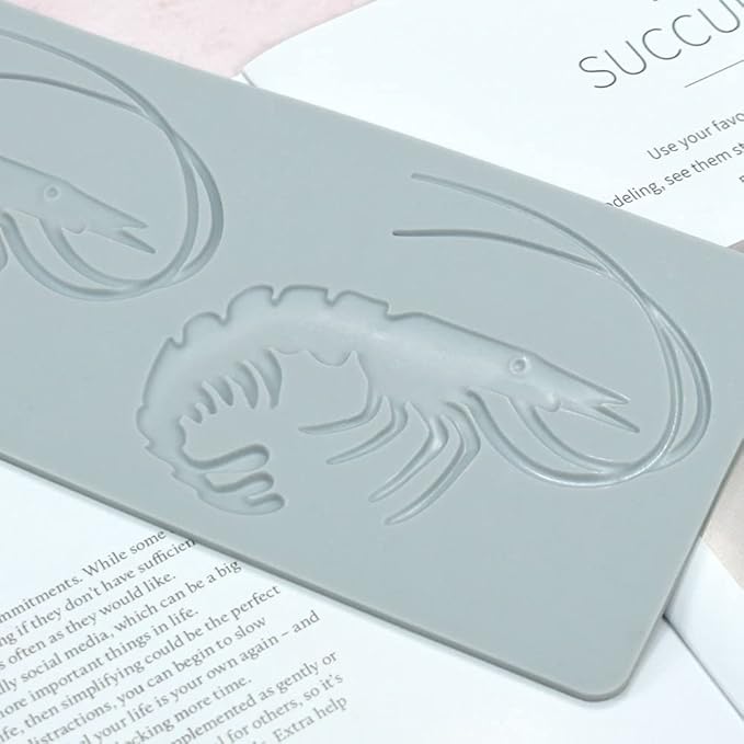 Lobster Shape Lace Silicone Mold Chocolate Candy 3D Hollow Fishbone Candy Mold Food Cooking Meals Decorations Fondant Mold Polymer Clay Molds (A_11.96x3.68x0.12inch)