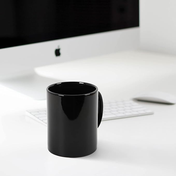 Large Coffee Mugs, 22 OZ(650ml) Extra Coffee Mug Set of 2, Smooth Ceramic Boss Cups, Big Capacity and Large Handle, for Dad Men, Black - Image 4