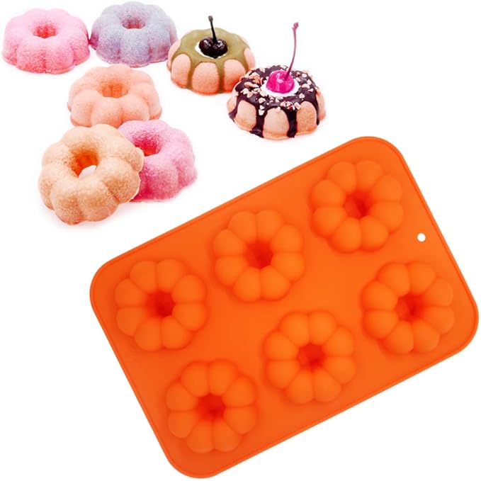 3 Pack Silicone Baking Tray Doughnut Maker Moulds, FineGood Cupcake Tray Silicone Muffin Molds Donut Pan Bagel Making Mould Tray