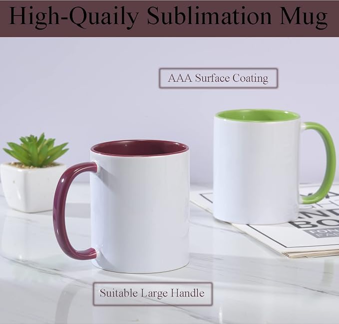 ABBSH Ceramic Sublimation Mugs, 11oz, 12Pack, Assorted Colors, Microwave Safe, Dishwasher Safe - Image 6