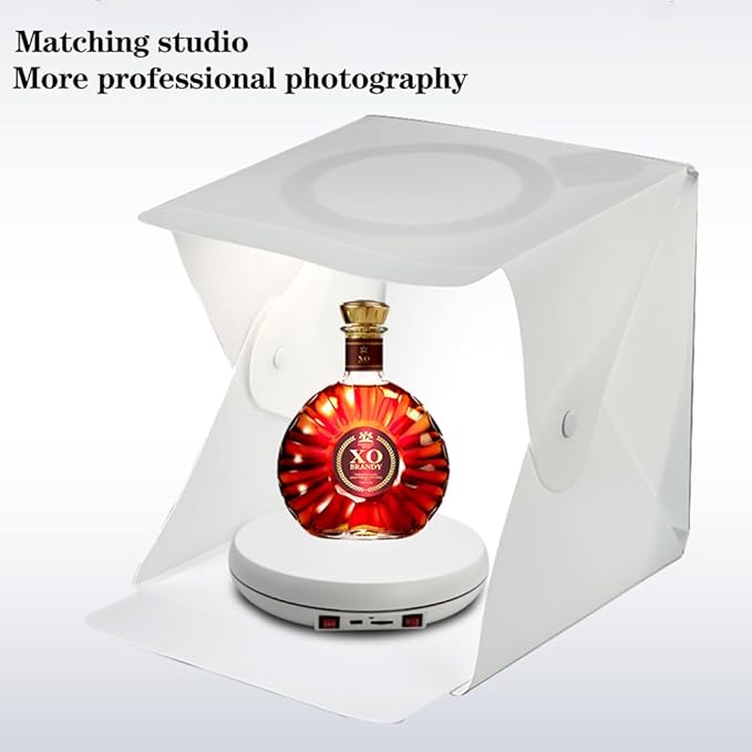 JAYEGT Motorized Rotating Display Stand with 5 Color LED Light , 10 inch /55lbs Load, 360 Degree Electronic Turntable Display Stand for Photography Products Shows, Jewelry, Watch, 3D Models, Cake