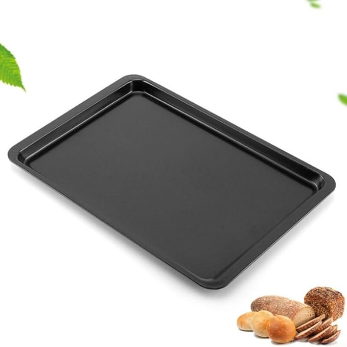Nonstick Carbon Steel Baking Tray 14 Inch Rectangular Cookie Sheet Pan For Bread Cake And Pastry, Scratch Resistant Oven Bakeware, Easy Clean, 37 X 25.5 Cm, Gold(Black) - Image 4