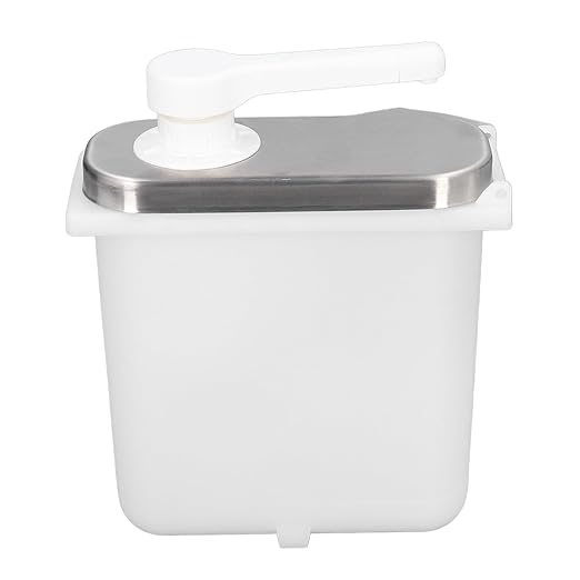 Condiment Pump Dispenser, 1L Single Jars Stainless Steel Sauce Dispenser Pump Ketchup Pump Dispenser Davinci Syrup Sauce Pump Container Salad Pump Container (3 Pumps)