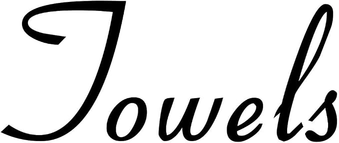 Towels 4.75w x 2h Label | Home Organization Door | Die Cut Vinyl Decal | Black Retro Font (Sticker Only) by MinglewoodTrading