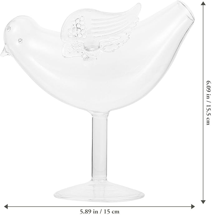 Wing Bird Design Wine Glass Goblet Glass Drinkware for Cocktails | Glass, Smooth Rim, Stable Build, Break-resistant Structure, Suitable for Beer and Other Beverages, Novelty Glassware - Image 2