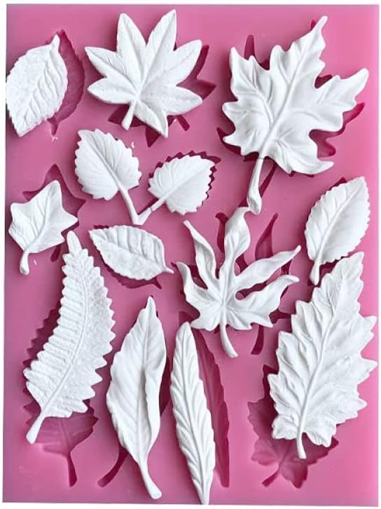Cestony Leaf Shape Silicone Molds for DIY Cake Fondant Biscuit Cookies Soap Sugar Pudding Chocolate Hard Candies Dessert Candle Decor by Cestony