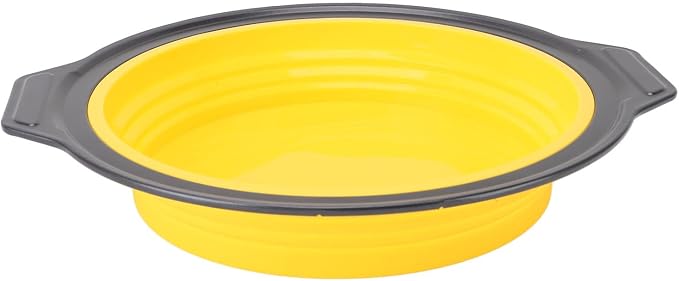 Silicone Cake Pan, Foldable Cake Pan Press Type Quick Release Heat for Layer Cake (Yellow) - Image 5