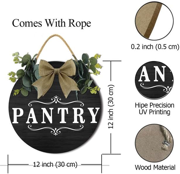 Pantry Signs Wall Art, Farmhosue Pantry Wall Decor, Rustic Wood Wall Hanging Plaque for Pantry Room Decor, Christmas Gift for Home 12" - Image 7