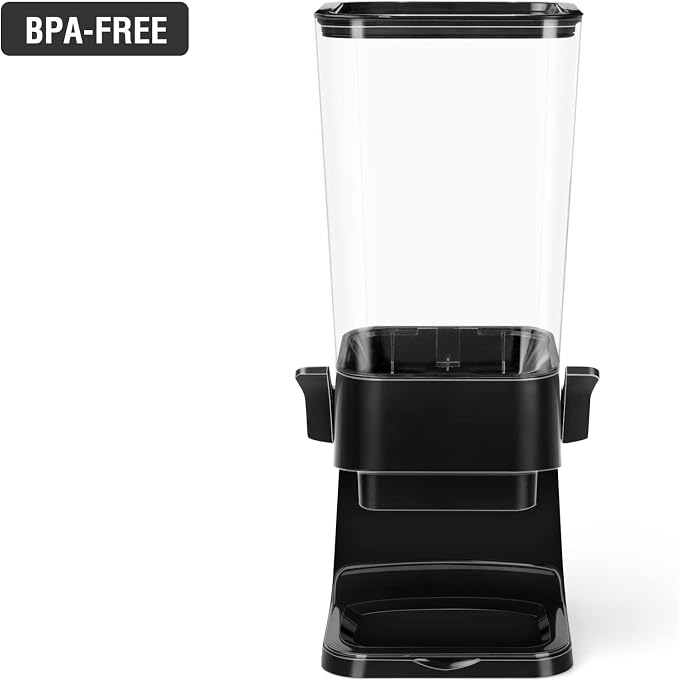 Cereal Dispenser Countertop Dual Dry Food Dispenser (Black,1PC) | Large Cereal Containers Storage Organizer Dispensador De Cereales Candy Machine Rice Dispenser For Snack,Nuts, Granola - Image 7