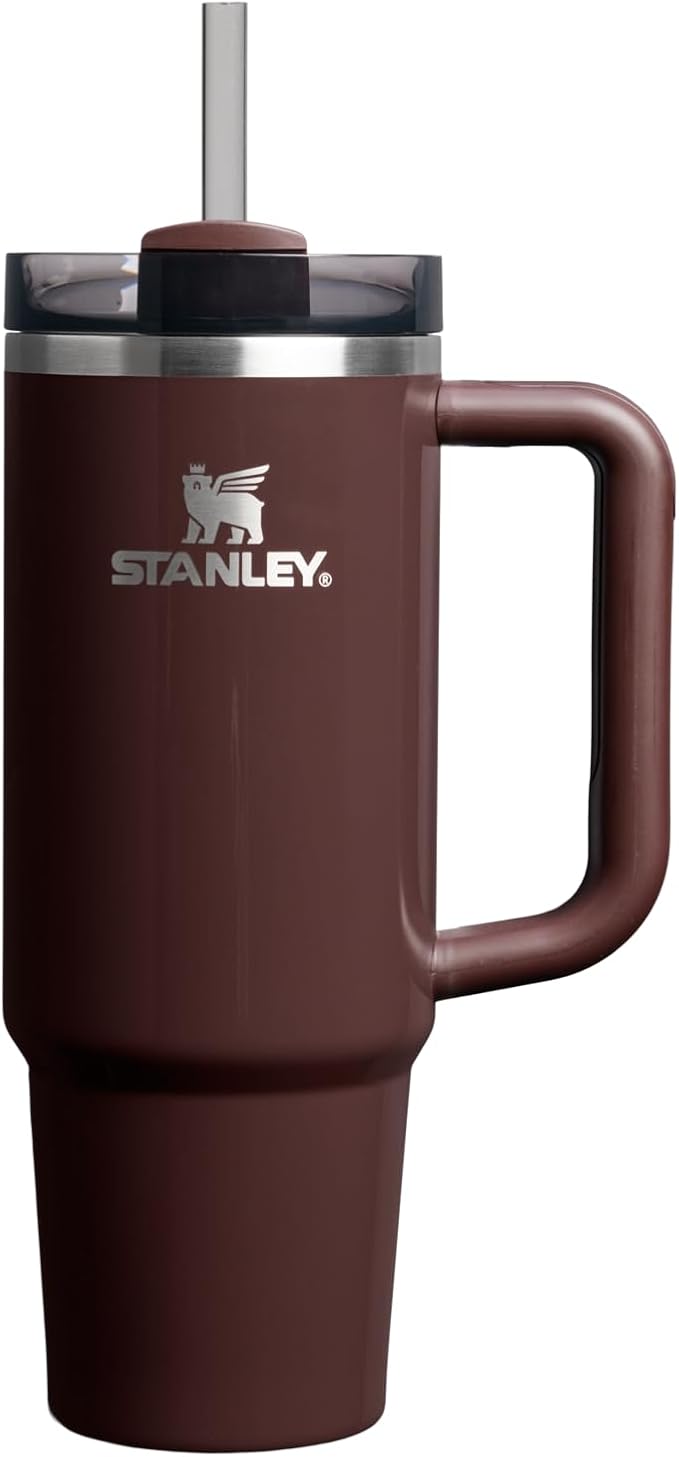 STANLEY Quencher H2.0 Flow State Tumbler, 30 oz, Mahogany Gloss | Handle and Straw | 3-Position Lid | Cup Holder Compatible for Travel | Insulated Stainless Steel Cup | BPA-Free by Unknown