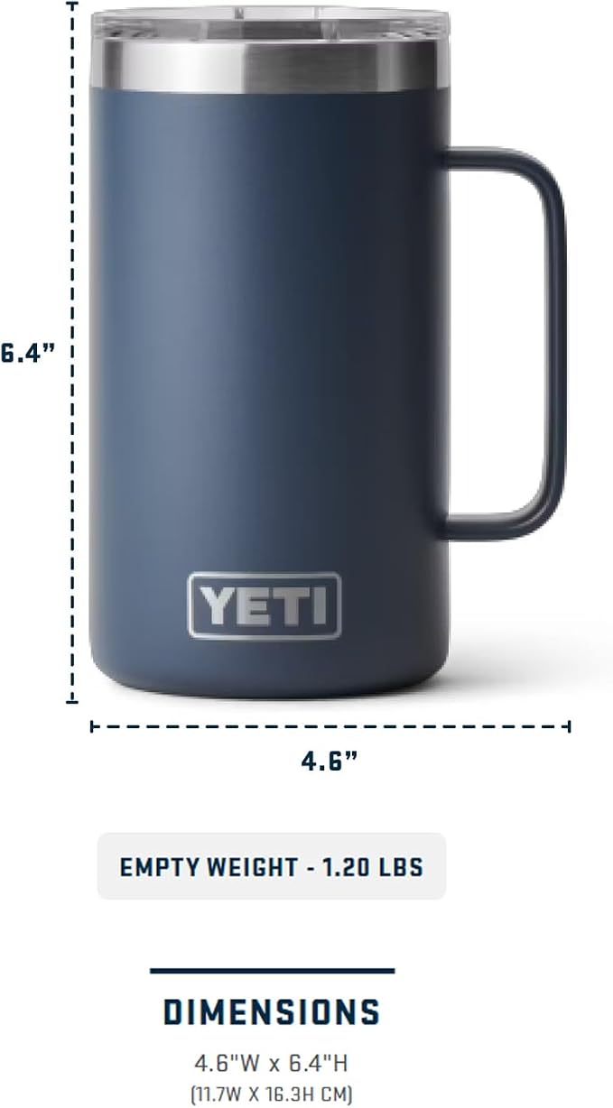 YETI Rambler 24 oz Mug, Vacuum Insulated, Stainless Steel with MagSlider Lid - Image 6