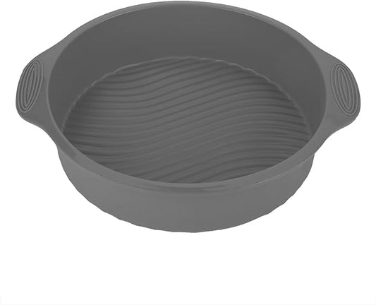 Silicone Cake Mold Round Shape Baking Pan for Oven and Microwave Food Grade Silicone Material in Green Pink Gray Blue 9 Inch Size (Gray) by Pilipane