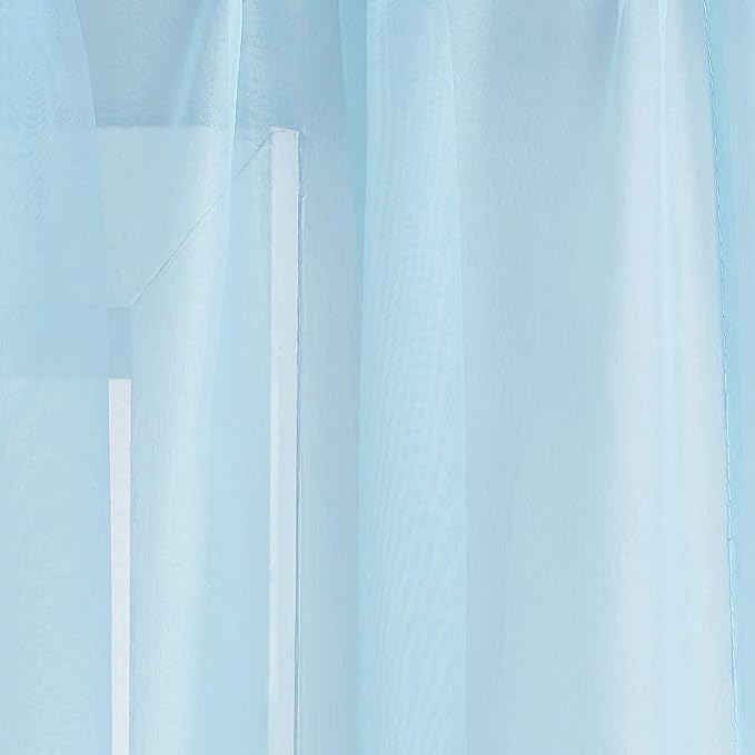Warm Home Designs 55 x 216 Baby Blue Sheer Window Scarf. AM Baby Blue 216" | Extra Long Window Scarves Valances are Great As Wedding Arch Draping Fabric, Bed Canopy Or for Decorative Project. - Image 2