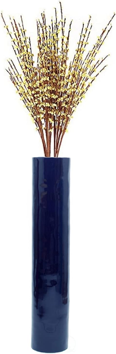 30-Inch-Tall Decorative Contemporary Bamboo Display Floor Vase - Cylinder Shape - Stylish Home Decor Accent - Modern Tall Vase for Living Room, Entryway, or Dining Room Decor, Blue by Uniquewise
