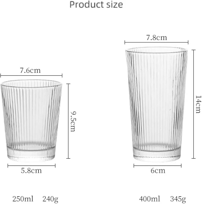 drinking glassware Classic Clear Stemless Drinking Glasses for Juice(Large) - Image 2