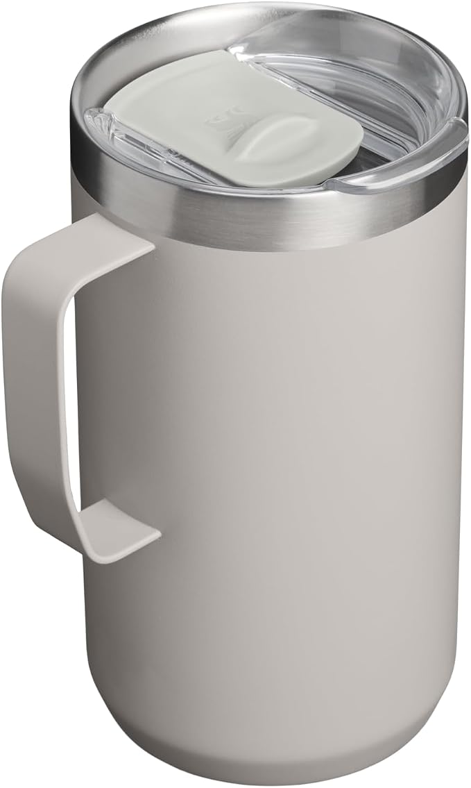 STANLEY Everyday Camp Mug 24oz | Drink Through Lid | Cup for Coffee, Tea and Drinks | Insulated Stainless Steel Coffee Mug | BPA-Free | Ash - Image 3