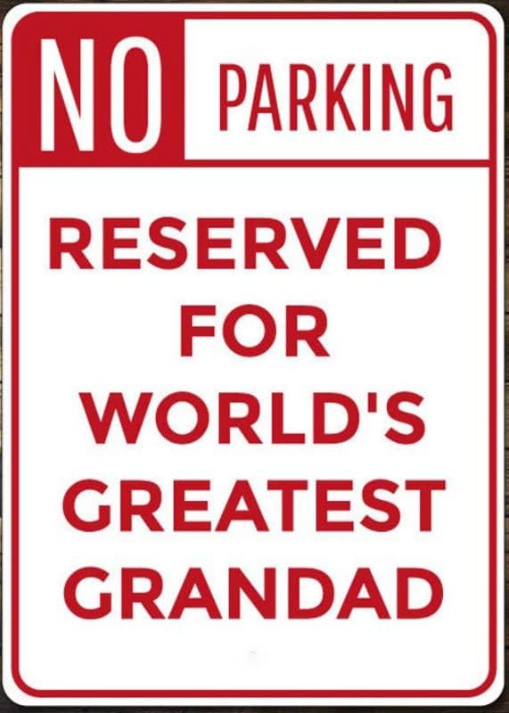 Grandad Gift, Grandpa Parking Sign, Grandad Garage Decor, Grandad Sign, Grandpa Present, Father's Day Gift, Great Dad Gift Quality Aluminum 8x12 Inches,Fun Kitchen Decor, Funny Bar Signs, Vintage Kitchen Signs by ANWND