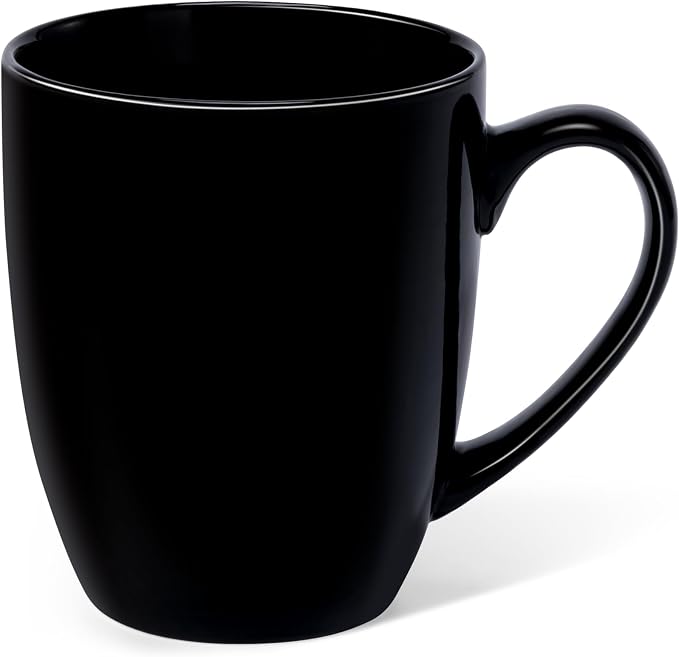 Urbanstrive 16 oz Large Coffee Mugs Set of 6 Ceramic Coffee Mug White Coffee Cups Tea Cups Idea Gift for Women Men House Warming Gifts New Home Office, Black 6 Pack - Image 9