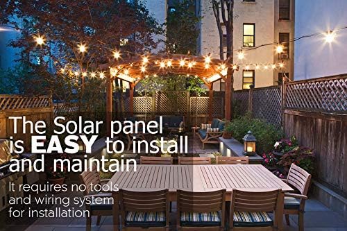 Sunlitec Solar String Lights Waterproof LED Indoor/Outdoor Hanging Umbrella Lights with 30 Bulbs - 50 Ft Patio Light for Deckyard Tents Market Cafe Gazebo Porch Party Decor - Image 9