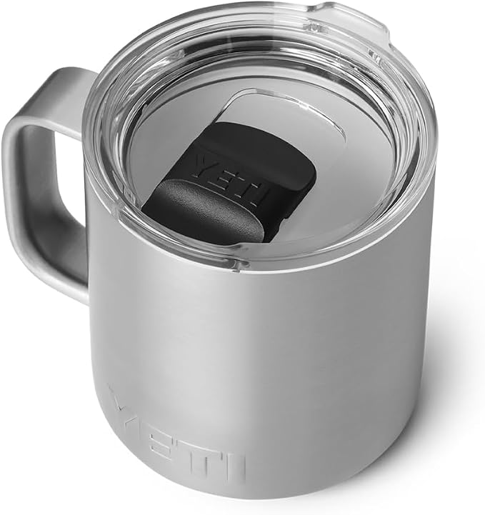 YETI Rambler 10 oz Ceramic Lined Stackable Mug, Vacuum Insulated, Stainless Steel with MagSlider Lid, Stainless by YETI