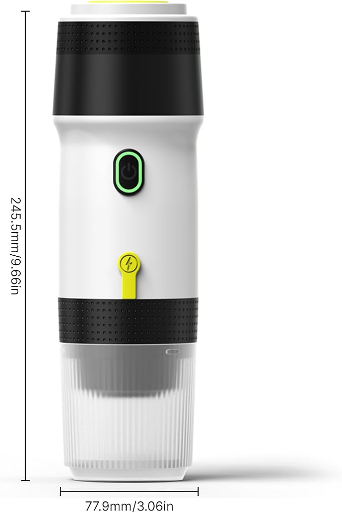 Portable Coffee Maker 3 in 1 Cordless Electric Coffee Machine Compatible with Capsule and Ground Coffee, Cold Brew and Heating, Mini Travel Coffee Maker with 120ml Cup, USB (White) - Image 7