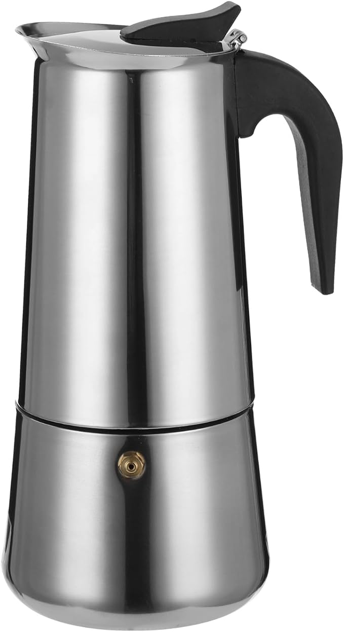 12 Cup 600 ml Moka Pot, Stainless Steel Stovetop Espresso Maker with Anti Scalding Handle, European Percolator Coffee Pot for Home Kitchen, Cafe, Restaurant, Induction, Gas, Electric Stoves - Image 3
