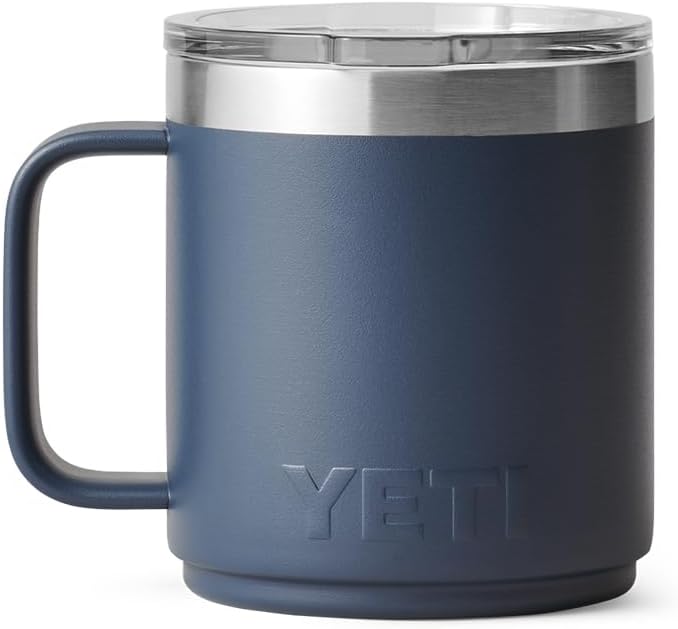 YETI Rambler 10 oz Ceramic Lined Stackable Mug, Vacuum Insulated, Stainless Steel with MagSlider Lid, Navy - Image 8