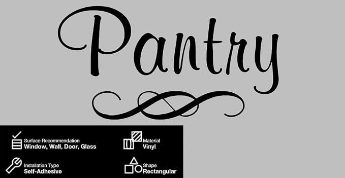 AG Pantry Room Door Sign Sticker Pantry Room Decal Art Quote Decor for Home Kitchen Restaurant Coffee Shop Store Office 8.5x4.3 Inch - Image 4