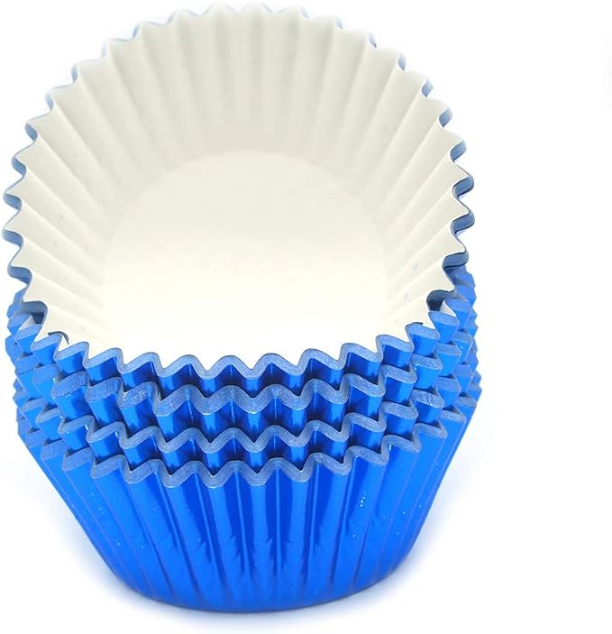 Standard Blue Foil Cupcake Liners Muffin Baking Cups for Party and More, 100-Count - Image 2