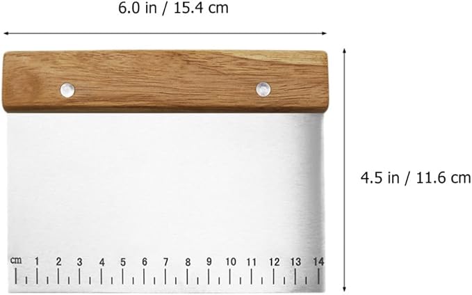 Dough Scraper Smooth Surface Baking Tool 2 Pcs Stainless Steel with Measurement Scale and Comfortable Handle Dough Cutter Random Color for Bread and Pastry Baking - Image 2