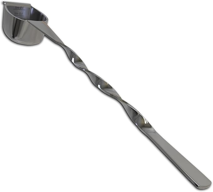 Rattleware Stainless Steel Spoon Twist – Coffee Scoop with Graduated Measure, Long Handled Espresso Spoon, Barista Tool, Coffee Bar Accessories, Measuring Tablespoon for Ground Coffee
