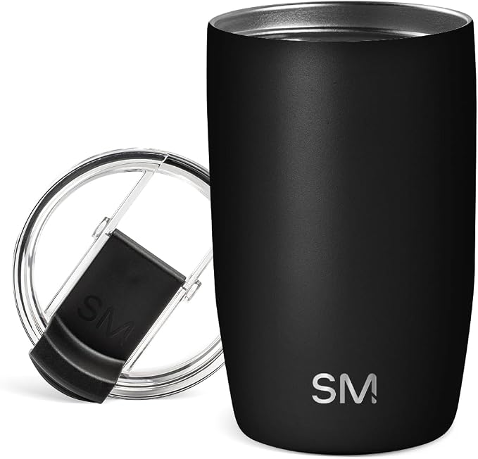 Simple Modern Travel Coffee Mug with Lid | 12oz | Black | Voyager Coffee Cup, Coffee Tumbler for Hot & Iced Drinks | Insulated Stainless Steel Travel Mug | Midnight Black by Unknown