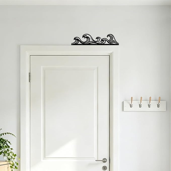 COMBLOOM Door Topper Sign Wall Art Decor, 11.8"x2.76" Metal Unique Hanging Above Door Frame Corner Accent for Home Living Room Front Door Hallway Bedroom Bathroom Entryway - Image 3