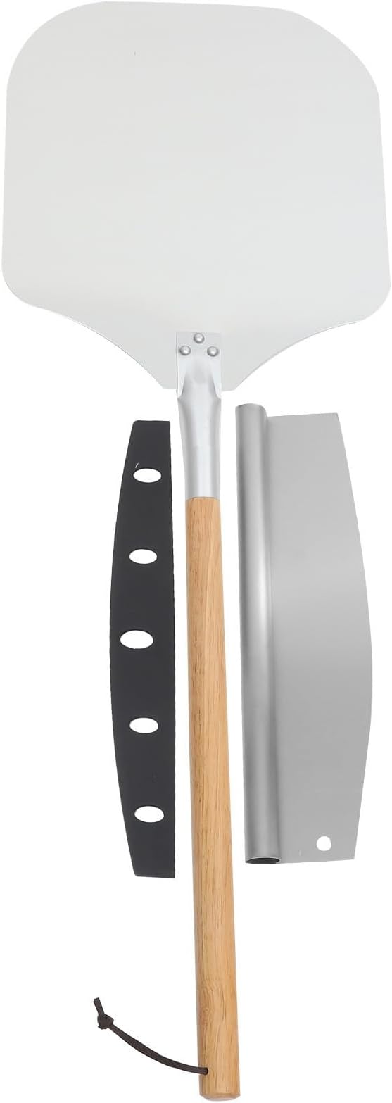 Ipetboom 2 Pcs Detachable Handle Pizza Transfer Shovel Set Lightweight Aluminum and Wood Kitchen Tools Easy to Clean and Operate Essential for Baking and Pizza Preparation by Unknown