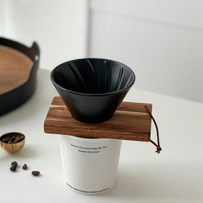 Pour Over Coffee Filter Ceramic Pour Over Coffee Dripper Coffee Maker Reusable Coffee Filter for Travel and Home Use