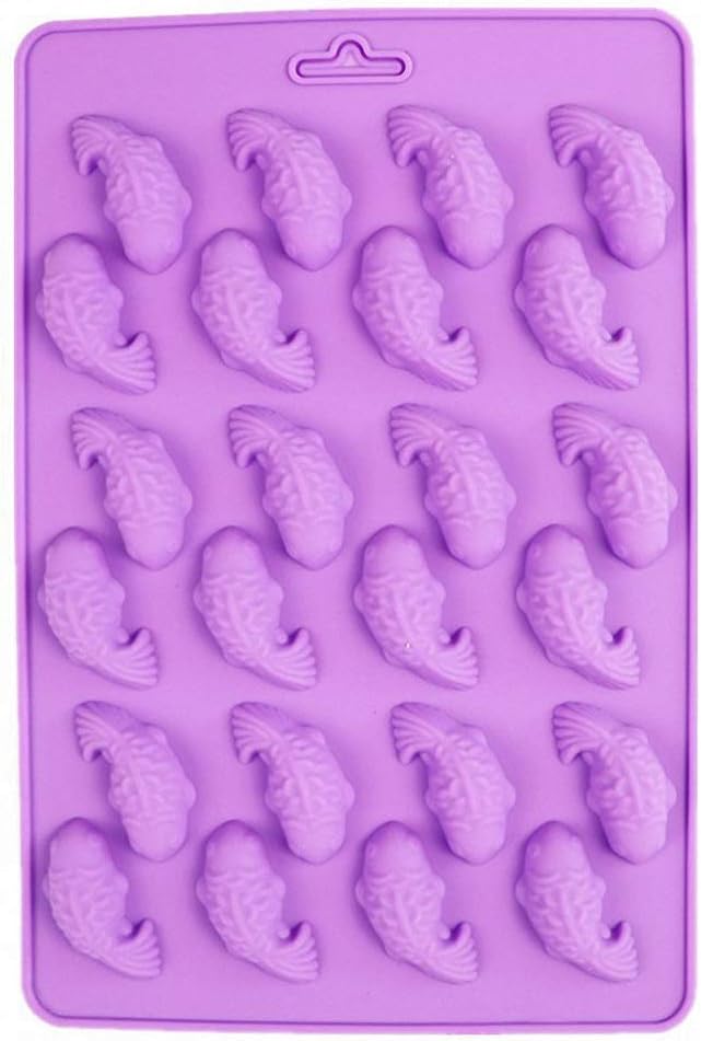 2Pcs 24-Cavity Koi Fish Carp Silicone Chocolate Molds, Goldfish Silicone Hard Candy Gummy Keto Fat Bombs Making Molds Ice Cube Trays Crayon Melt Mould - Image 2