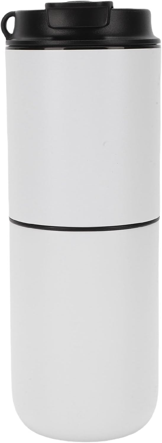 Keenso Electric Coffee Maker with Mill Portable Rechargeable 350ML Coffee Machine for Camping Office Travel (White) - Image 4