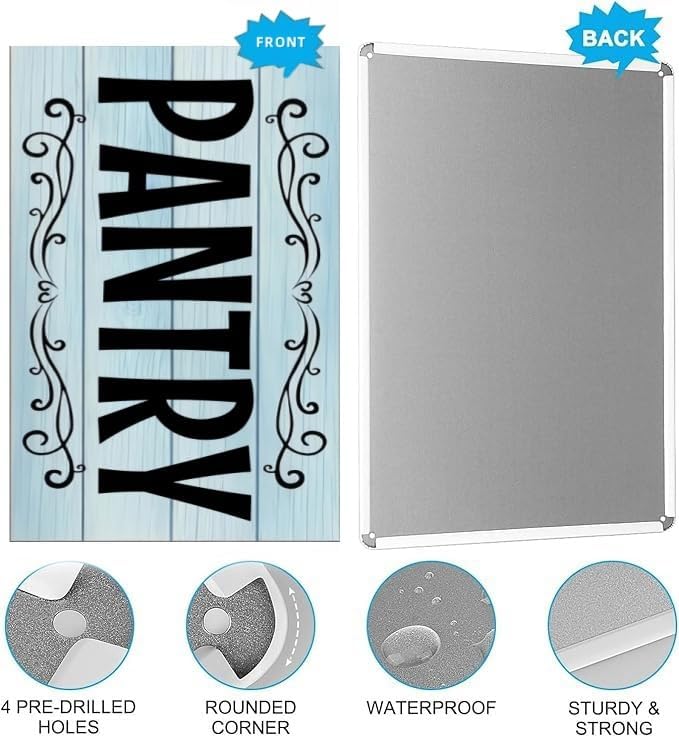Vintage Pantry Wall Sign – Metal Tin Kitchen and Home Décor, Farmhouse Rustic Style for Bar, Café or Room Door, 12 x 8 Inches - Image 5