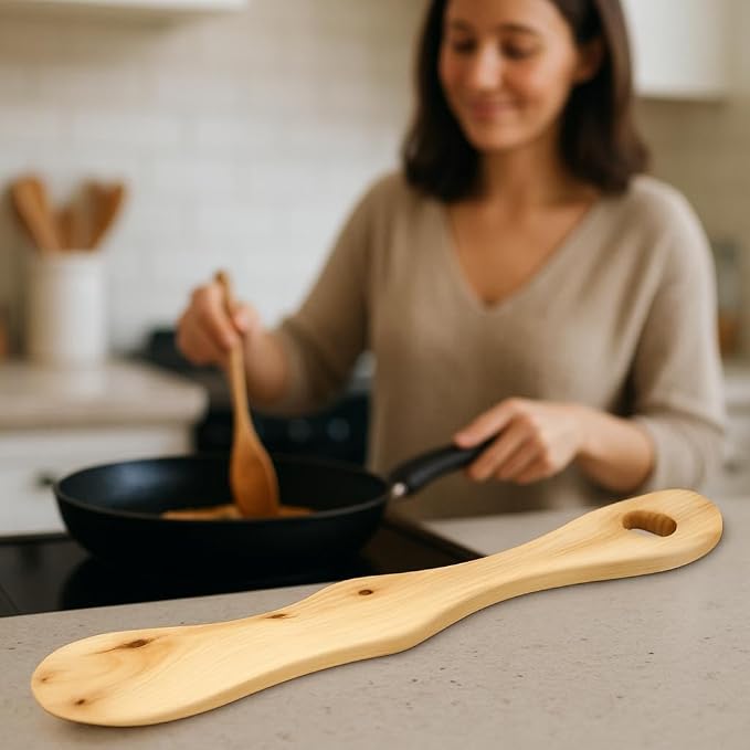Butter knife - Handmade from Nordic untreated Juniper wood - Unique Heart Shape Handle - Image 3