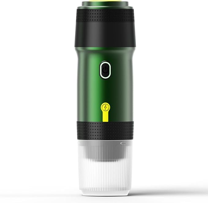 Portable Coffee Maker 3 in 1 Cordless Electric Coffee Machine Compatible with Capsule and Ground Coffee, Cold Brew and Heating, Mini Travel Coffee Maker with 120ml Cup, USB (Green) - Image 6