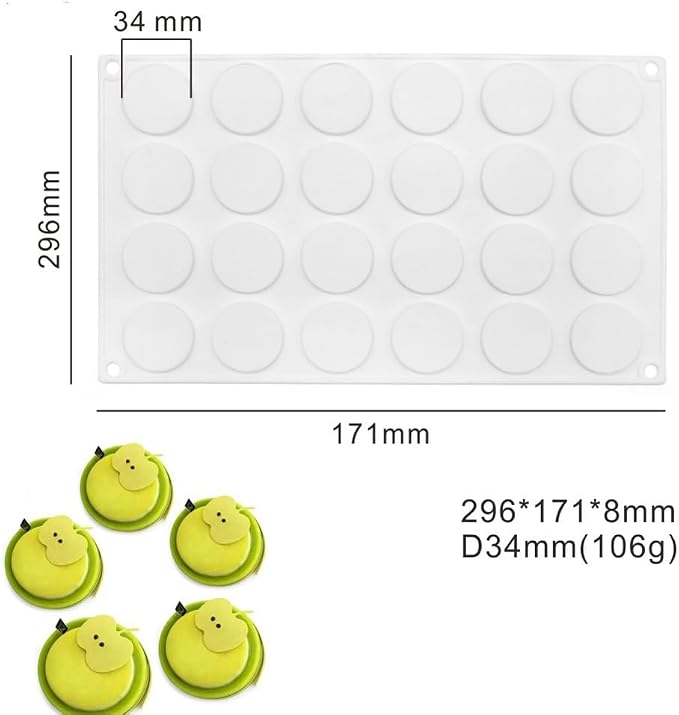 Silicone Chocolate mold,cookies mold,15 Hole Round Shape Fondant Cake Tools, Cake Decorating (Round G_11.84 X6.84 X0.32 inch) - Image 2