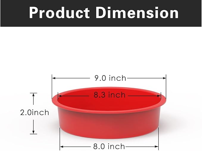 SILIVO 8 Inch Cake Pans(3 Pack) - Nonstick Silicone Round Cake Pans for Layercake, Cheesecake and Chocolatecake