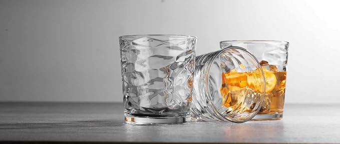 Glaver's Whiskey Glasses Set of 6. Hammered Cocktail Glasses,13oz. Bar Glasses. Old Fashioned Glasses for Scotch,Rum,Bourbon Glasses. - Image 3