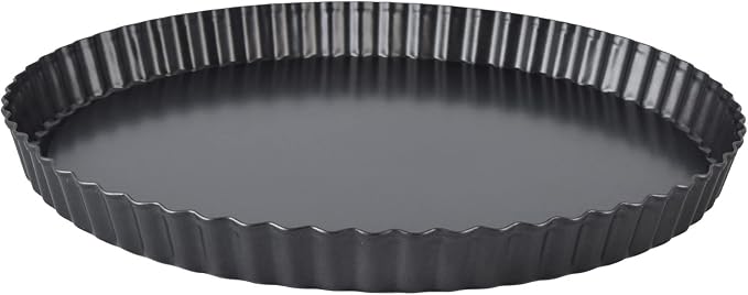 Non Stick Deep Tart Pan with Removable Bottom, Premium Baking Dish for Quiche and Pies, Carbon Steel Material, for Home Bakers and Professionals, 9" ([Thickened] 11-inch live bottom pie plate) - Image 6