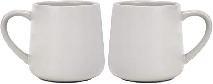 Bosmarlin Large Glossy Ceramic Coffee Mugs Set of 2, Tea Cup for Office and Home, 18 oz, Suitable for Dishwasher and Microwave(Gray, 2) by Bosmarlin