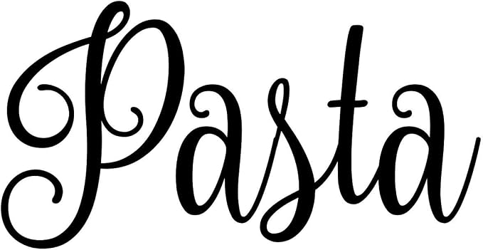 Pasta 4w x 2h Label | Kitchen Pantry Organization | Die Cut Vinyl Decal | Black Fancy Font (Sticker Only) by MinglewoodTrading