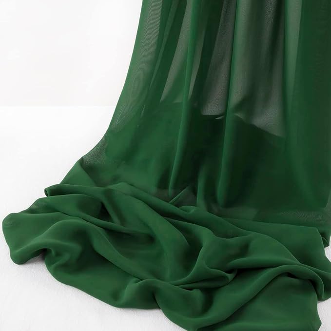 Pack of 15 | Hunter Green | 10ft Chiffon Table Runner 29x120 Inches Long Romantic Rustic Sheer Gauze Runner for Wedding Bridal Shower Birthday Banquets Engagement Spring Easter Boho Decorations - Image 8
