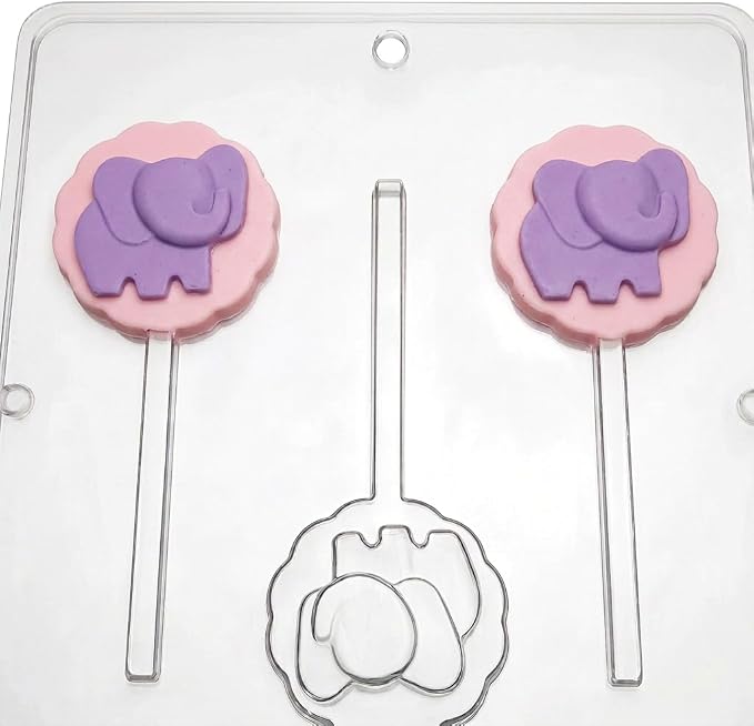 Baby Elephant Lollipop Chocolate Candy Mold 697 - Image 5